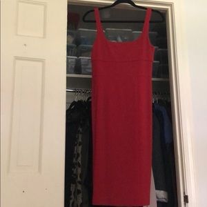 Red Diane von Furstenberg sleeveless mini dress
